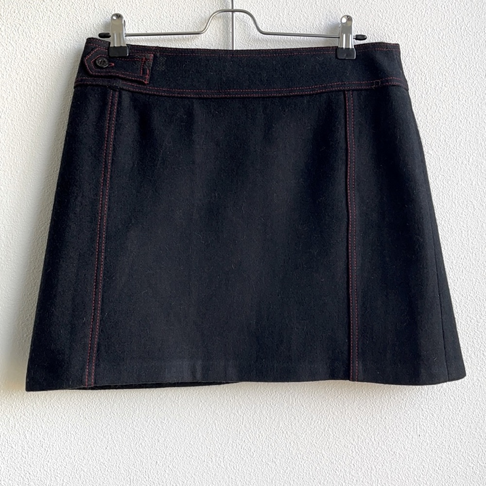 Women’s Black Wool A-Line Mini Skirt *Vintage*